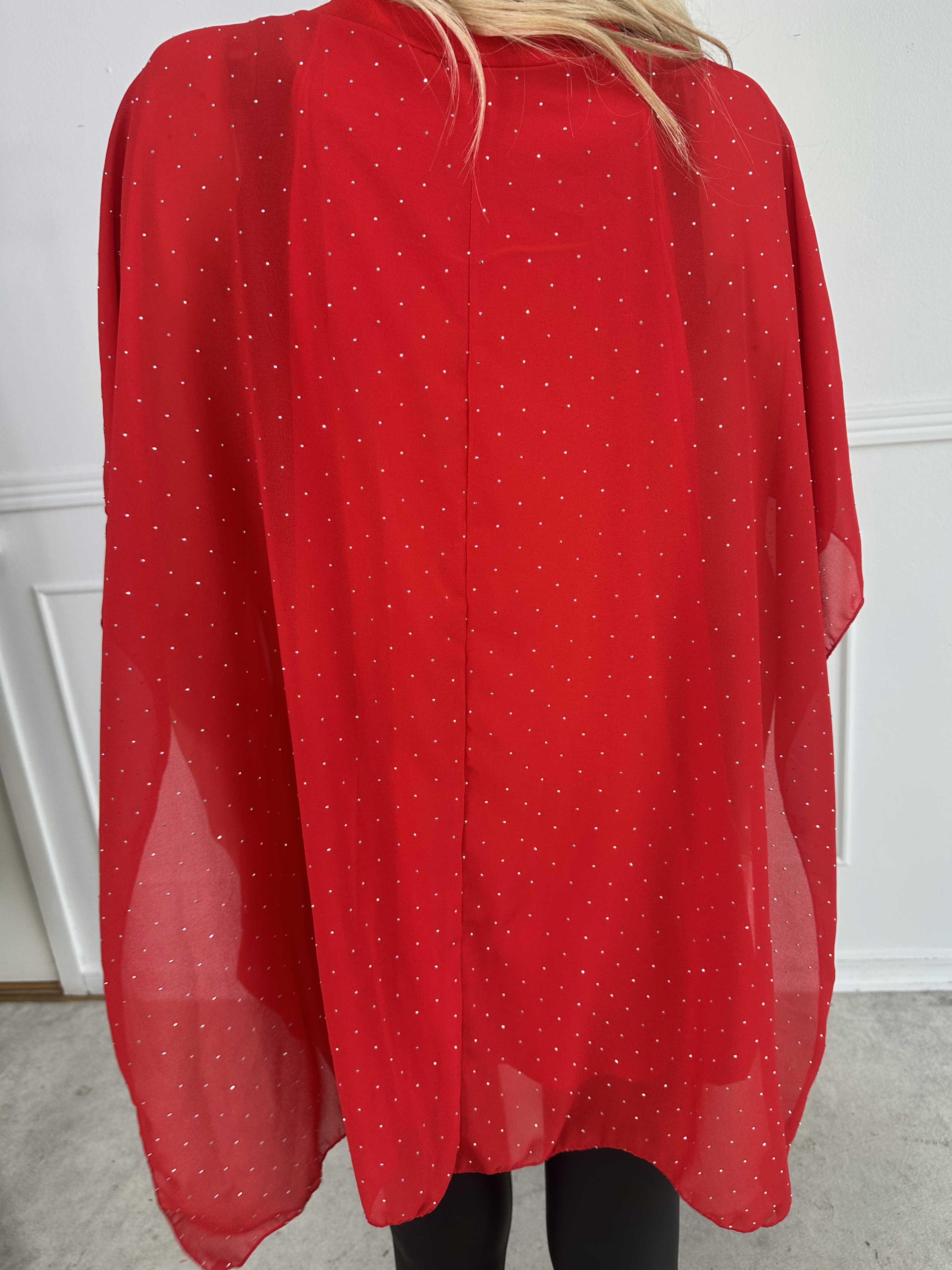 Alpha - Sød tunikakjole med et chiffonlag med skinnende sten